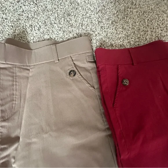 Tan and Berry colored dress pants! Super stretchy size XL. Great condition - Picture 3 of 5